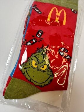 McDonald’s Grinch Socks 2024 Dr Seuss Holiday Socks New